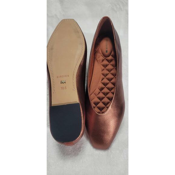 NWT Women's Birdies The Crane Copper Square Toe Leather Ballet Flats size 10.5 - Picture 3 of 7